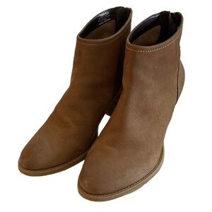 Steve Madden Randi Leather Ankle Booties Boots Cognac Size 6.5